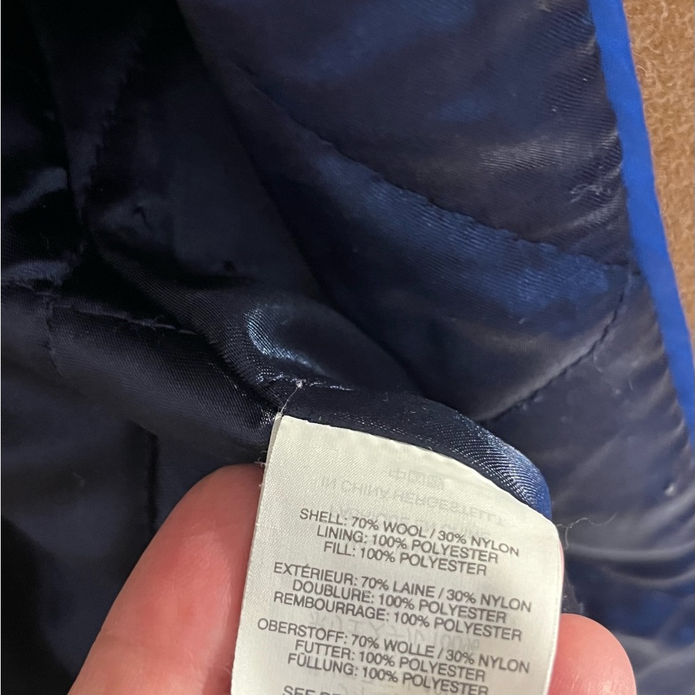 J. Crew Lodge Stadium Coat Italian Wool blend camel brown heavy warm pockets 2 - Picture 10 of 10